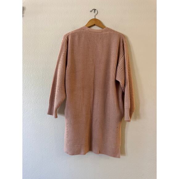 NEW CCK Style Wool-Blend Cardigan M/38 Pink Open Front Long Sleeve Pocket NWT - Picture 5 of 11